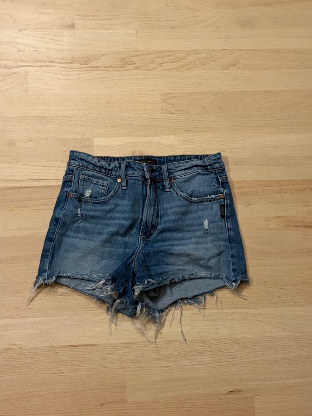 Silver Jeans Blue Distressed Denim Jean Shorts